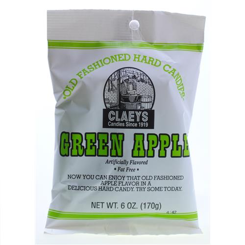 Wholesale Claeys Green Apple Hard Candy Peg Bag GLW