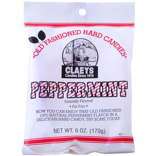 Wholesale Claeys Peppermint Hard Candy Peg Bag GLW