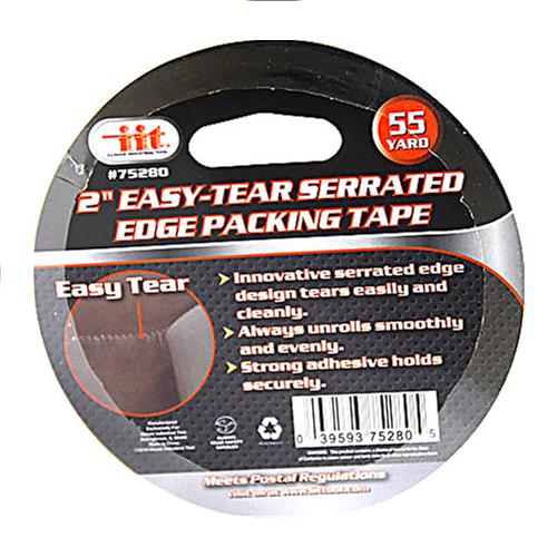 Wholesale 2"" EasyTear Serrated Edge Packing Tape 55YD GLW