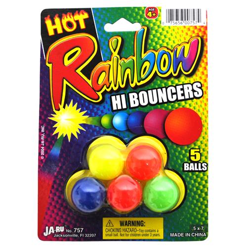Wholesale Rainbow Hi Bouncers Rubber Balls GLW