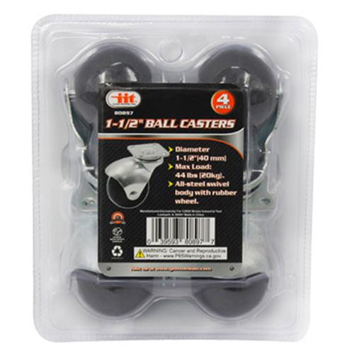 Wholesale 4pc 11/2" BALL CASTERS GLW