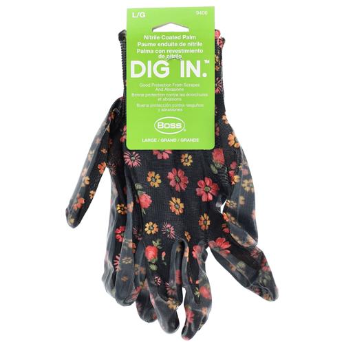 Wholesale FLORAL GARDENING GLOVES NITRILE COATED PALM LARGE GLW