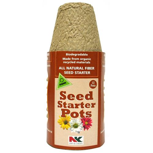 Wholesale Natural Fiber Seed Start Pots 2.25"""" Round 12 Pack GLW