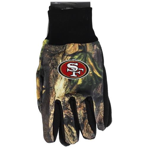 Wholesale ZNFL SF 49ERS CAMO SPORT UTILITY GLOVES WITH DOTS GLW