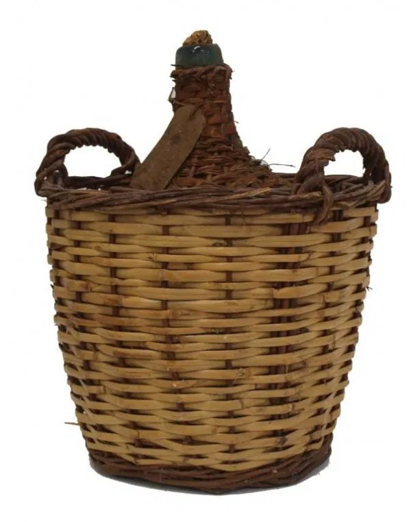 VINTAGE NORTHERN SPAIN WINE BOTTLE, WICKER BASKET Lot 56
