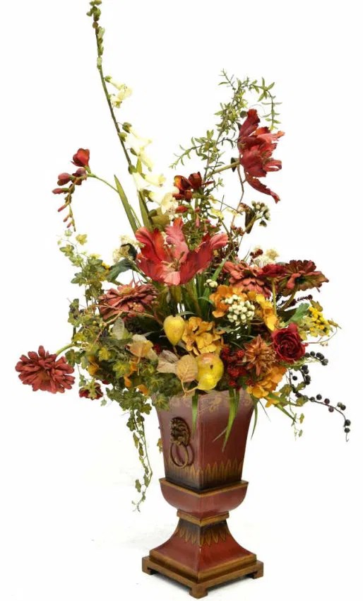 598 LARGE FLORAL ARRANGEMENT IN DECORATIVE VASE Lot 598