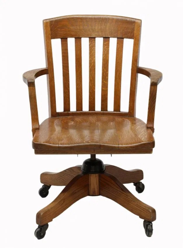 AMERICAN OAK SWIVEL OFFICE CHAIR, MURPHY CHAIR CO. Lot 63