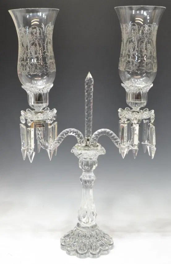 (PAIR) FINE CRISTAL DE SEVRES FRANCE CANDELABRA Lot 370
