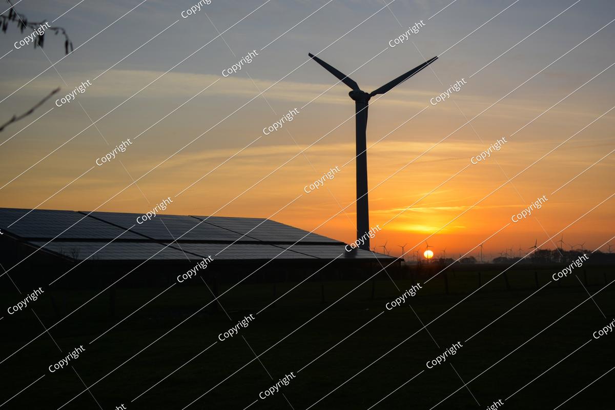 A Wonderful Sunrise Over Windmills