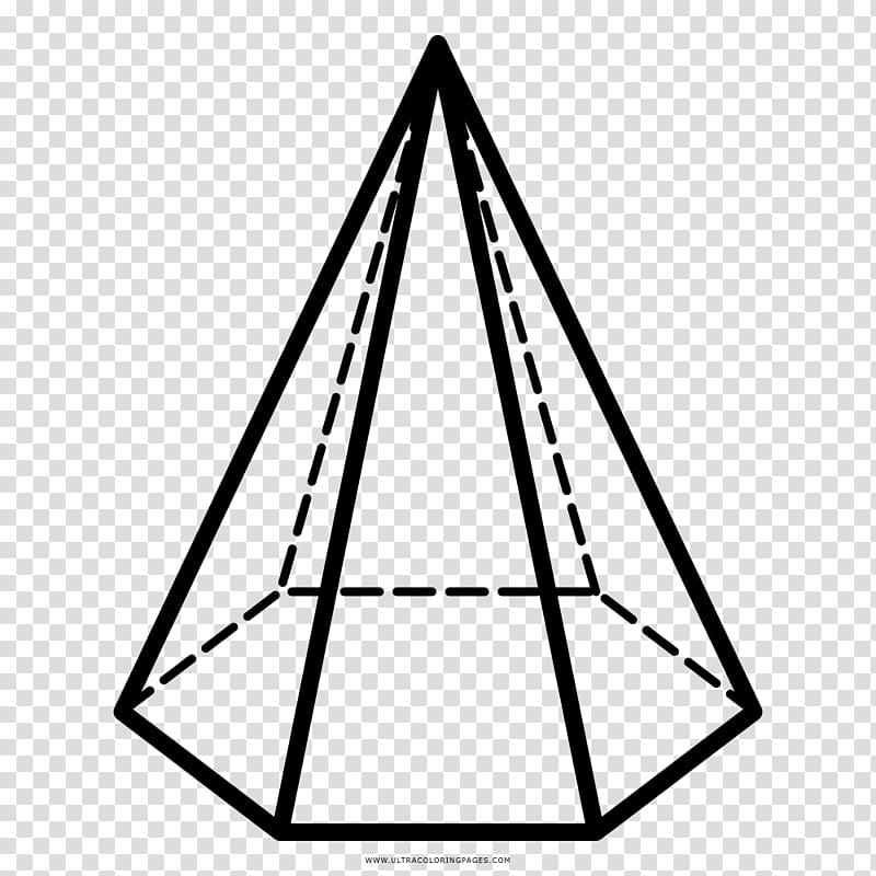 Hexagonal pyramid Square pyramid Solid geometry Area, pyramid transparent background PNG clipart