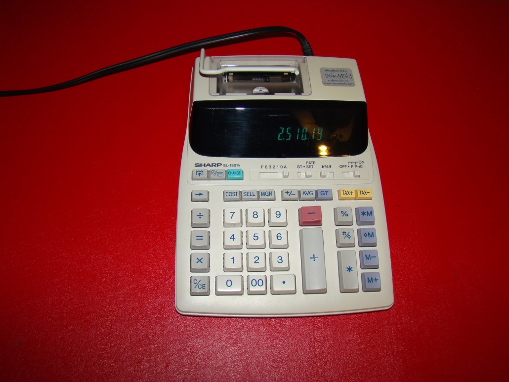 Sharp EL1801V 12 Digit Printing Calculator Adding Machine 12 Digit No
