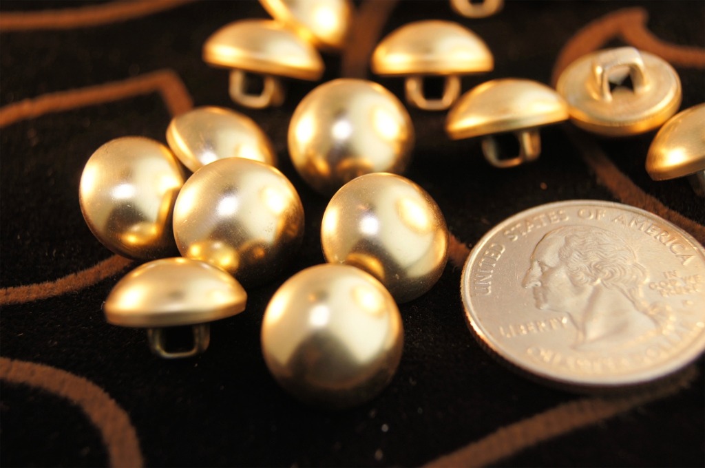 Gold Metal Vintage Shank Dome Buttons 1/2" inch (10 pcs)