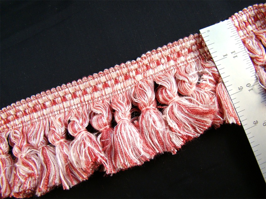 Italian 2 3/4" Mauve Pink Light Pink Tassel Fringe Trim LT165