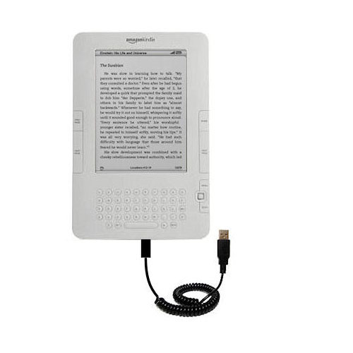 Coiled Power Hot Sync USB Cable suitable for the Amazon Kindle Fire HD