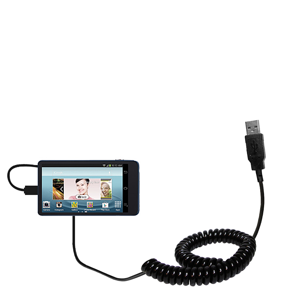 Coiled Power Hot Sync USB Cable suitable for the Samsung Galaxy Camera