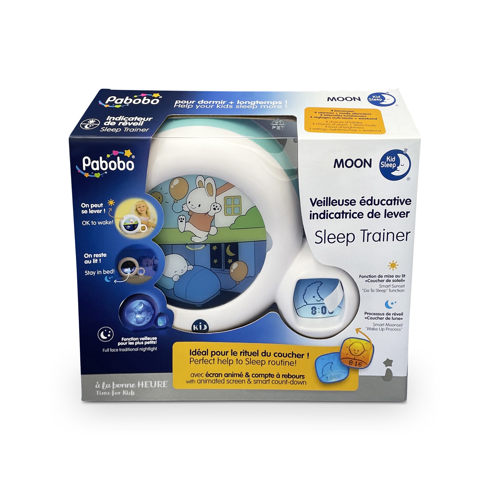Kid'Sleep Moon le réveil pour apprendre à maîtriser le temps Pabobo
