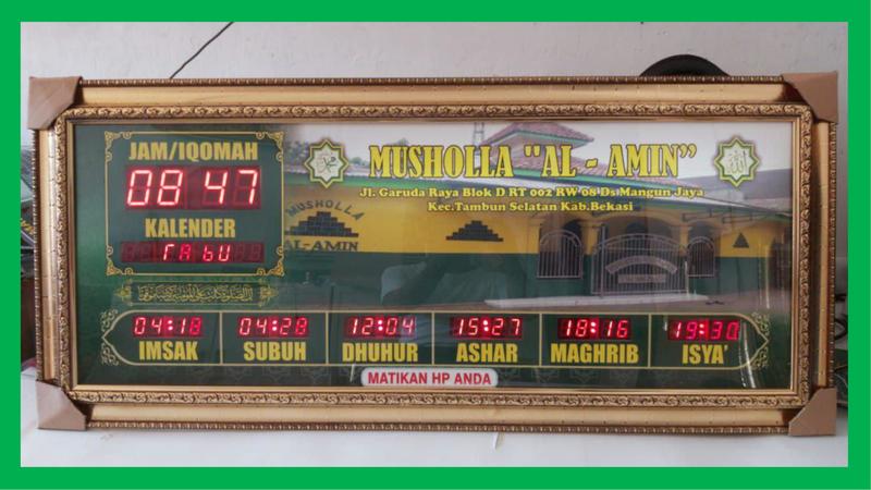 Jam Digital Masjid Musholla Al Amin Bekasi Led 7 Segment Digital Masjid untuk Musholla Kampung