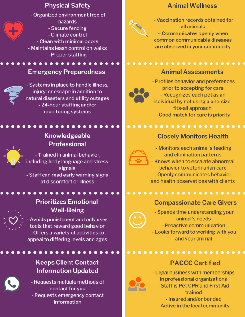 CHOOSING A PET CARE PROVIDER PACCC Professional Animal Care