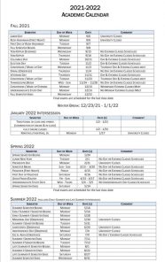 Pace Academic Calendar 2021 CALENRAE