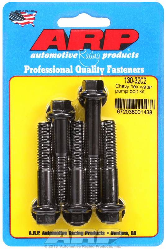 Water Pump Bolt Kit SBC/BBC, 90 Degree V6 Black Oxide 6 Point ARP 1303202