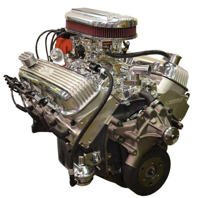 Big Block Crate Engine by Pace Performance ZZ454 469 HP Polished Finish