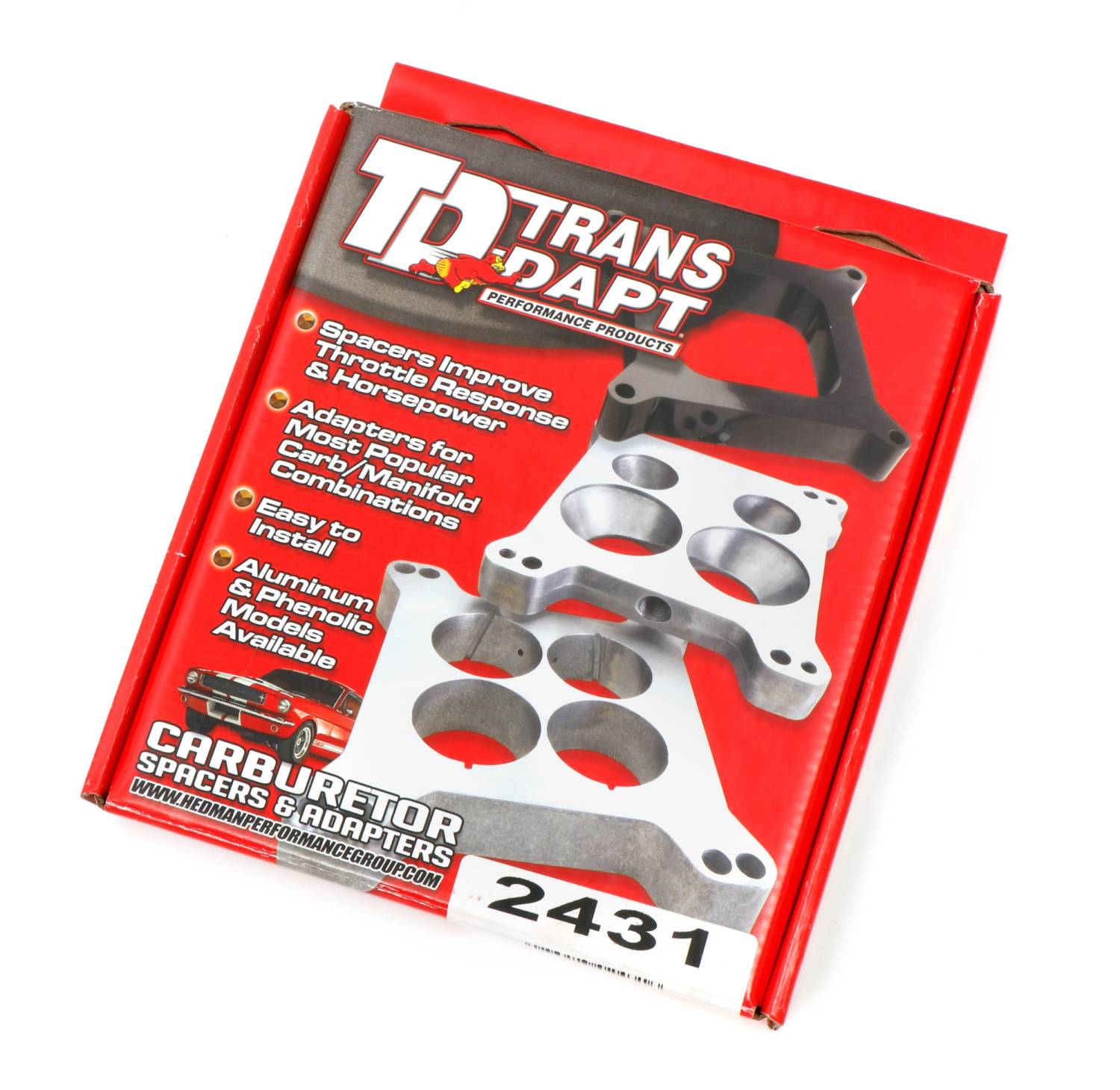 TD2431 Trans Dapt 1" HOLLEY/AFB 4BBL SWIRLTORQUE Cast Aluminum