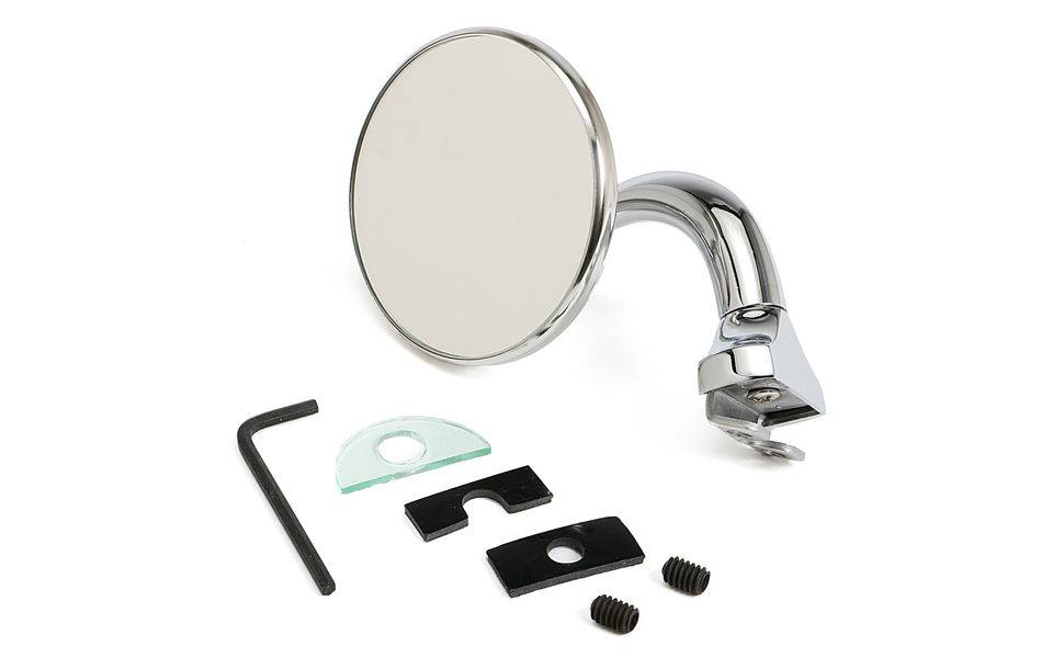 TD6976 Chrome Steel 3" Peep Side View Mirror TransDapt Performance