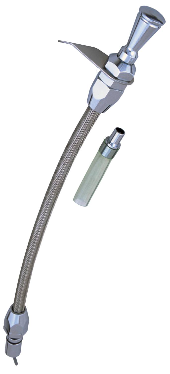 TD8140 Aluminum Transmission Dipsticks with 14" Braided Tube; for