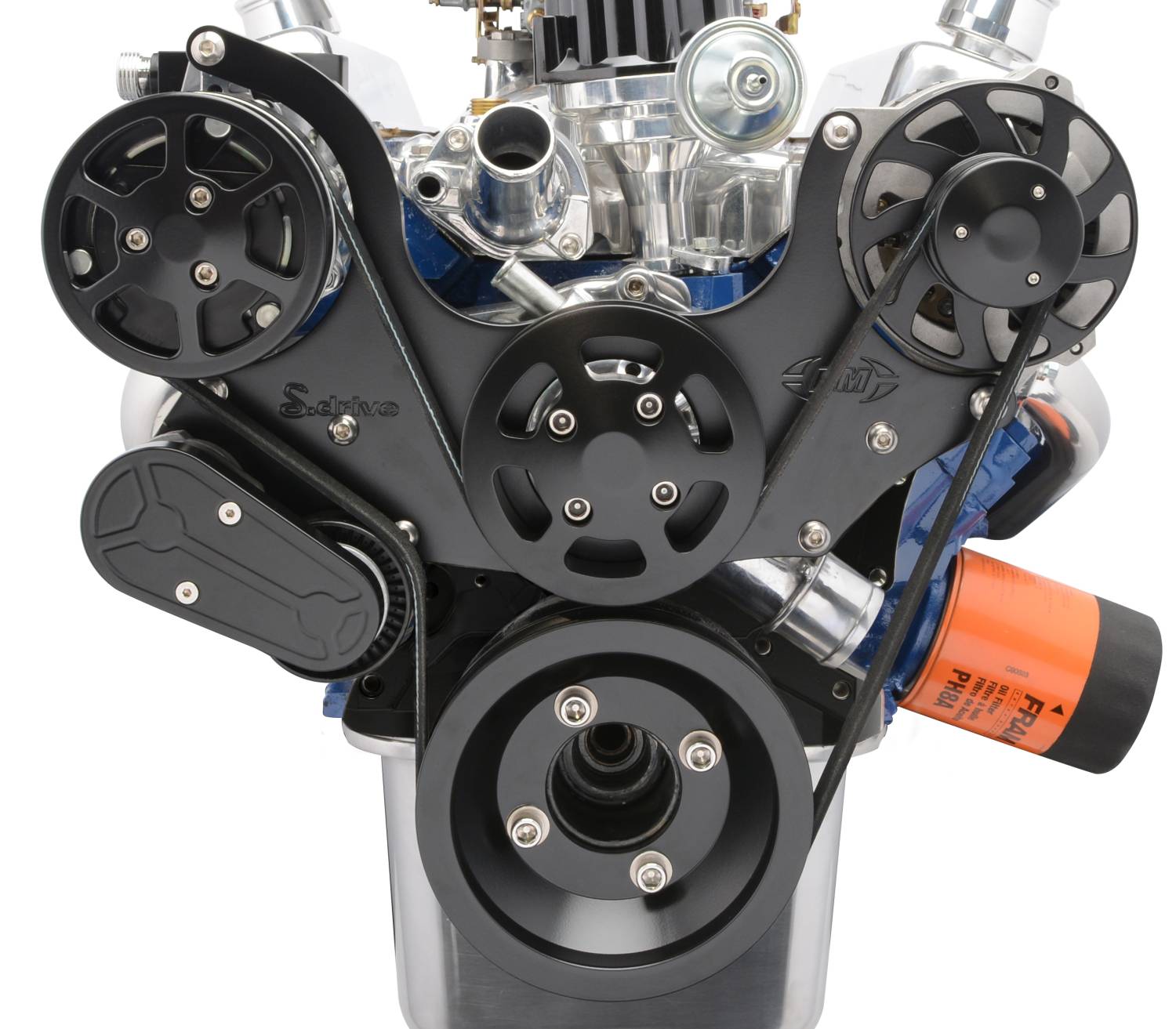 EMSMS10764MB SMALL BLOCK FORD SDRIVE 6 RIB W/AC, NO POWER STEERING