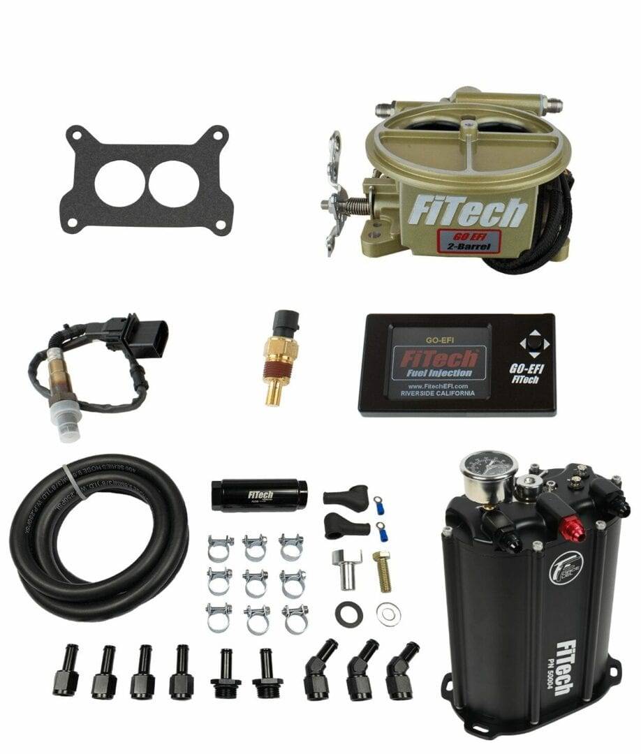 Fitech 35001 Go EFI 2 Barrel EFI 400HP Classic Gold, w/Force Fuel, Fuel