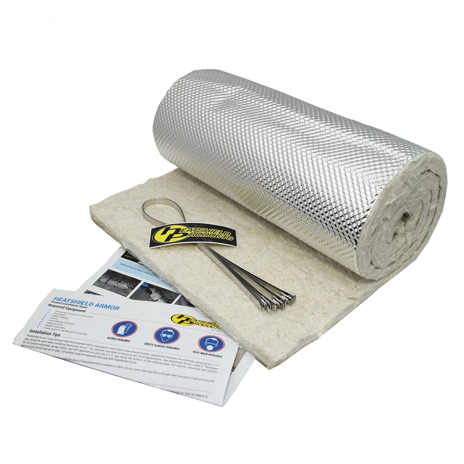Exhaust Pipe Heat Shield 1 ft x 5 ft with 6 Ties Heatshield Products 176005
