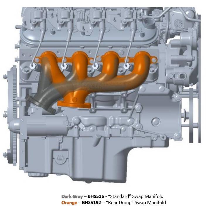 Hooker BHS5193 Hooker Blackheart LT Swap Exhaust Manifolds Rear Dump