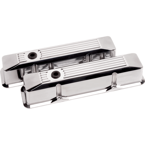 BSP95620 Billet Specialties Aluminum Valve Covers, Sbc, Polished Ribbed, Tall Style Billet