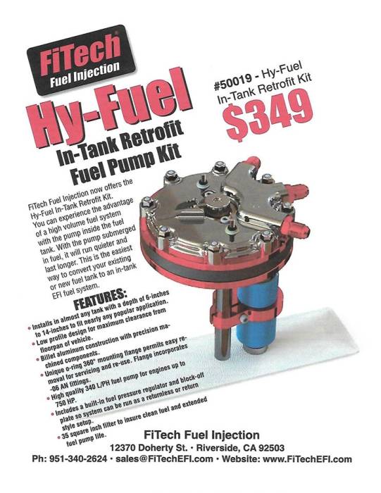 Fitech FTH50019 HyFuel InTank Retrofit EFI pump kit