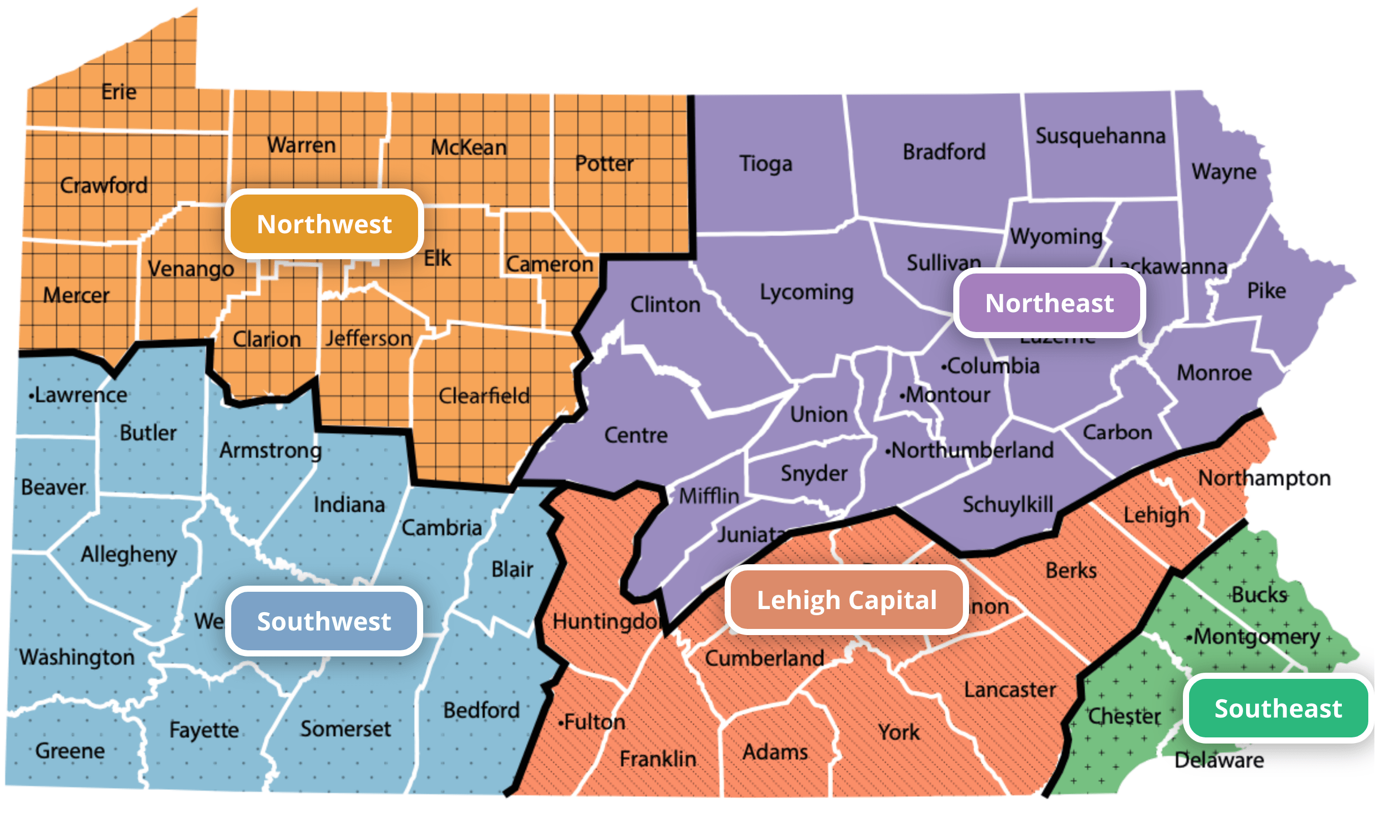 Map of CHWs PA CHW Collaborative