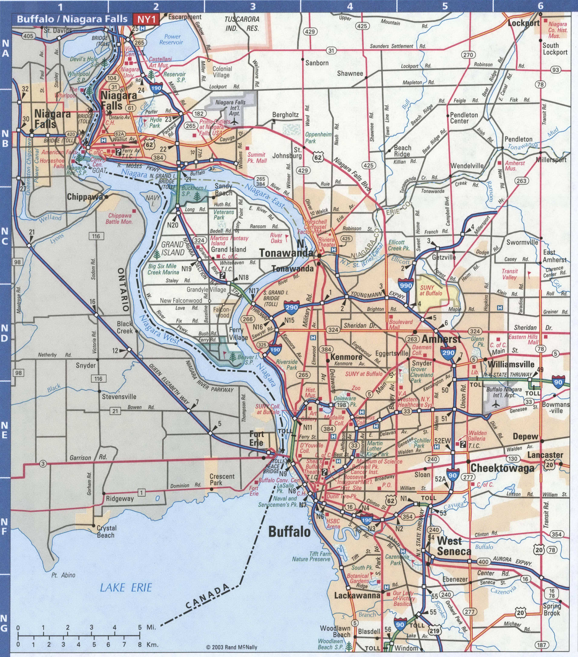 Map of Buffalo,detailed map with highways streets shopping centers