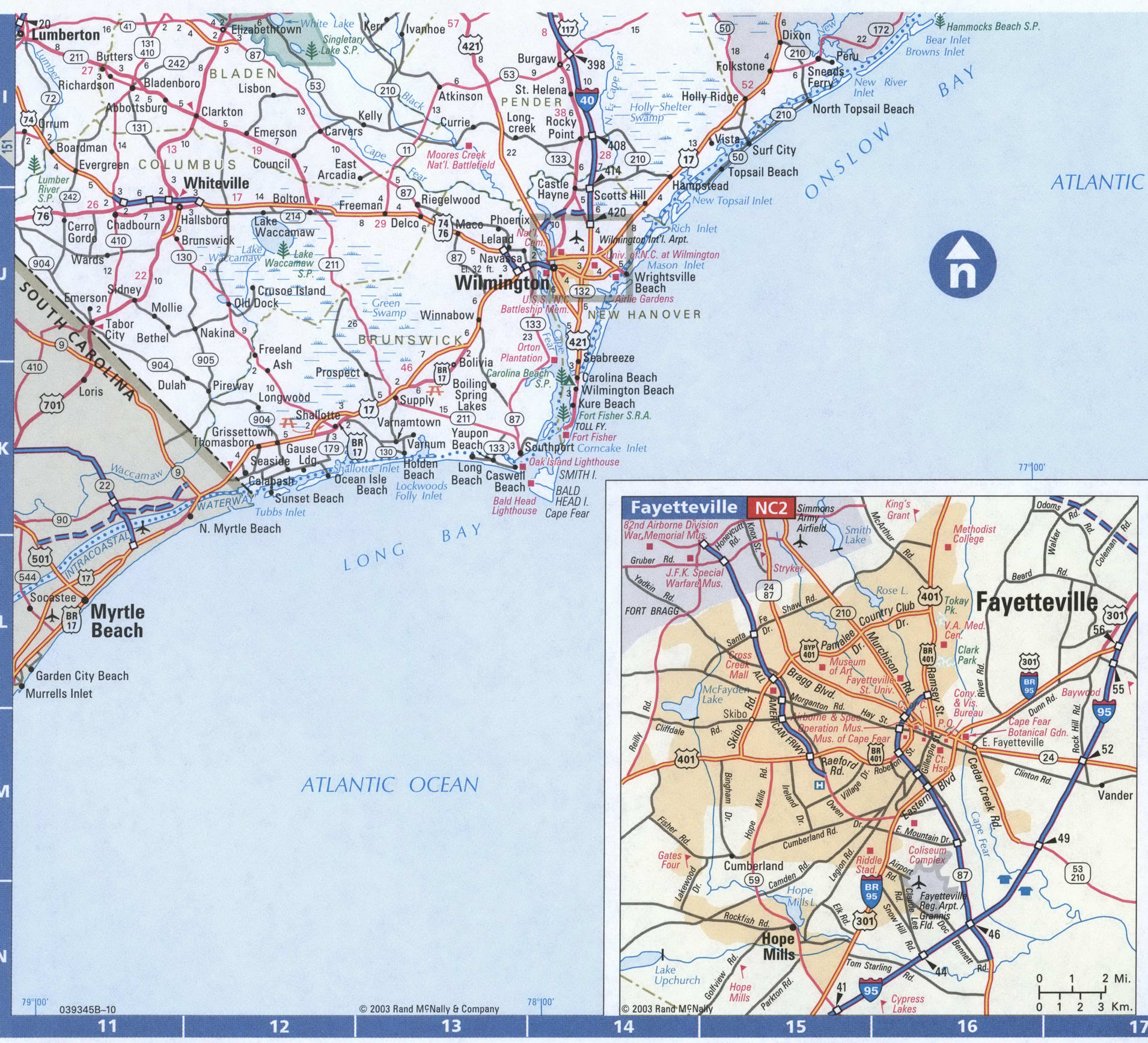 Map of North Carolina Eastern,Free highway road map NC with cities