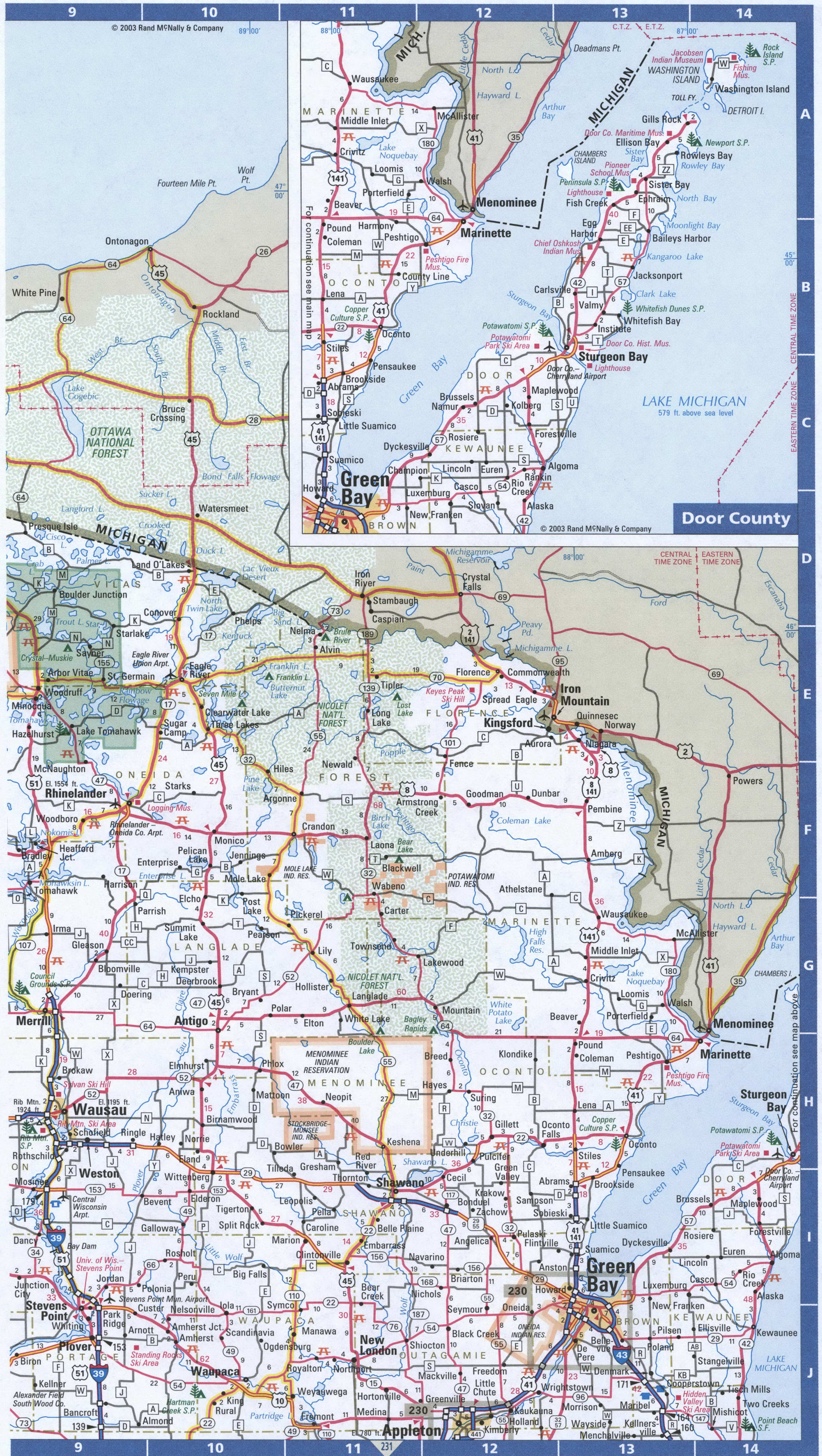 Map of Wisconsin Northern,Free highway road map WI with cities towns