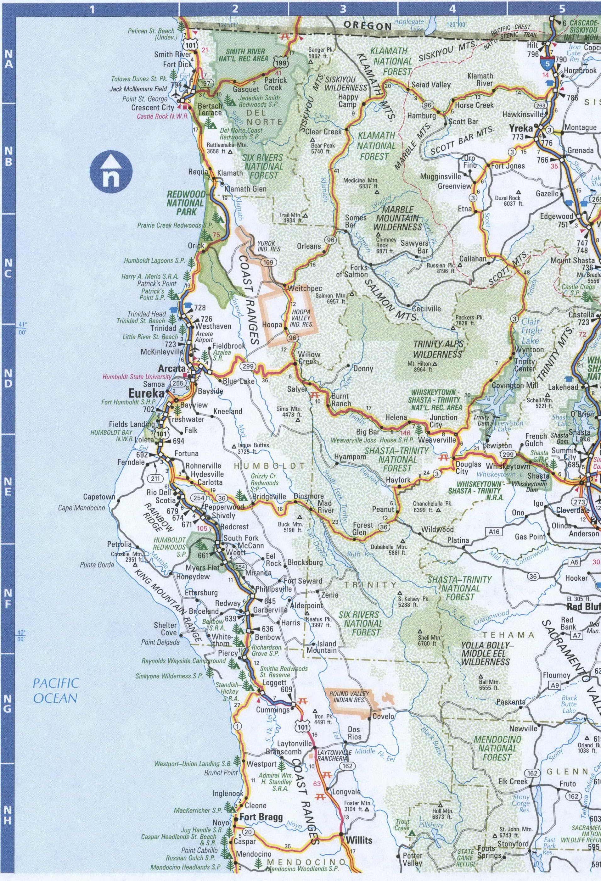 Map of California Northern,Free highway road map CA with cities towns