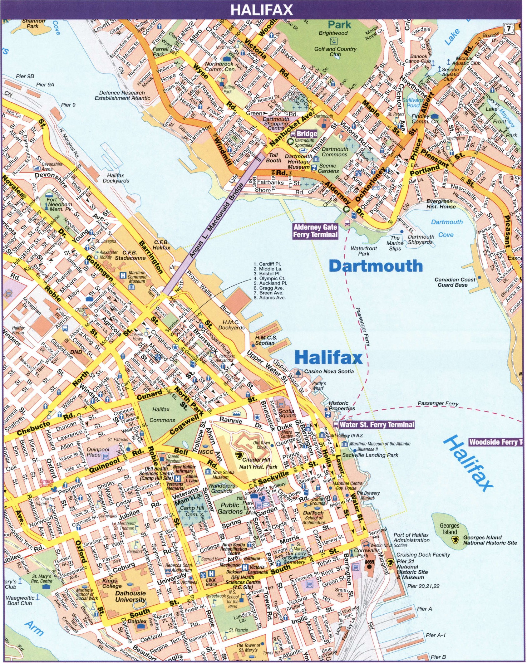 Map Of Downtown Halifax Map Downtown Halifax, Nova Scotia Canada.halifax City Map With Highways Free Download