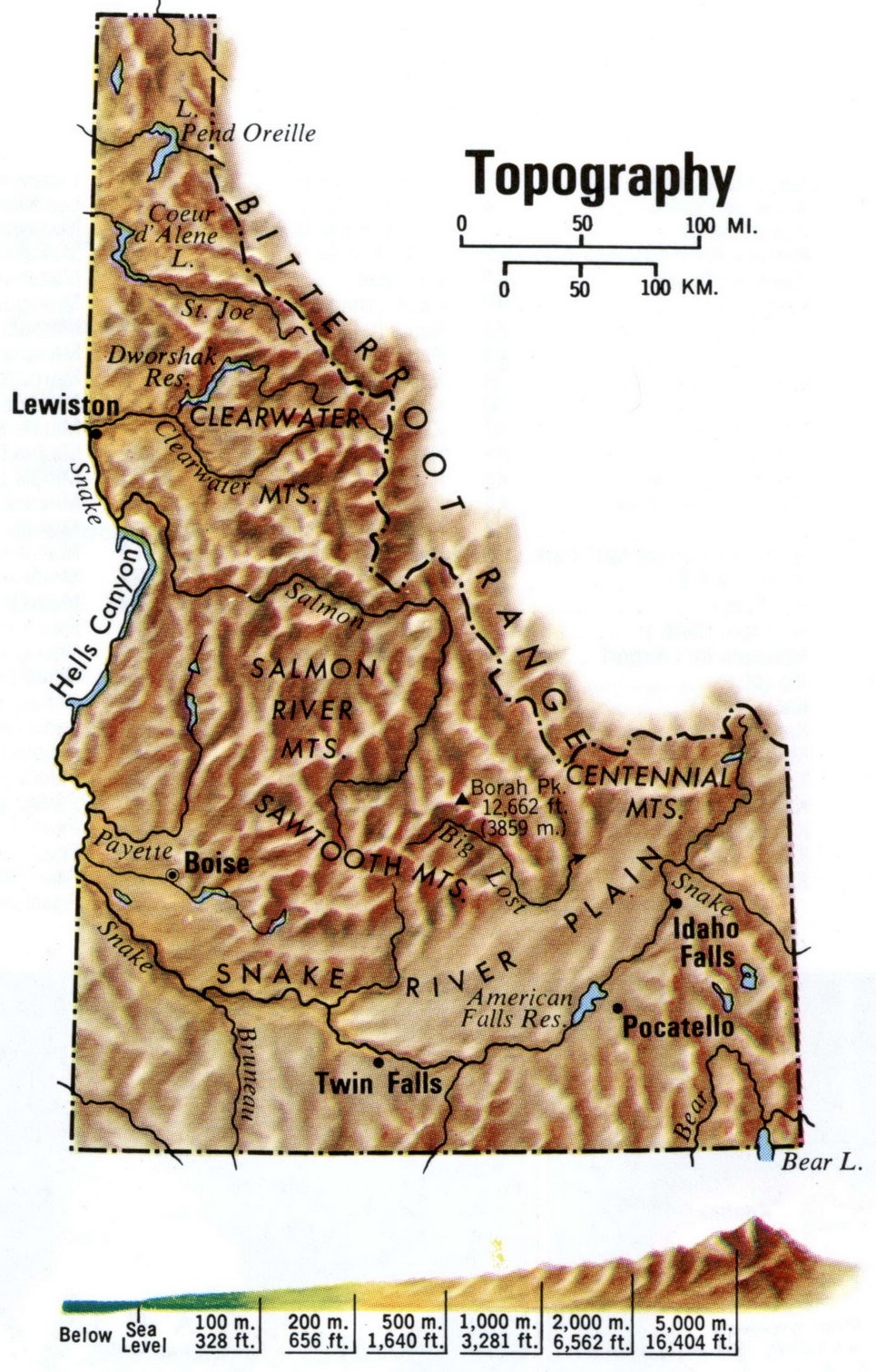 Idaho Topographic map
