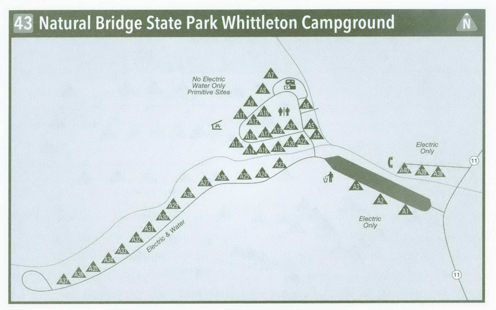Natural Bridge State Park Campground in Kentucky on map KY how to get