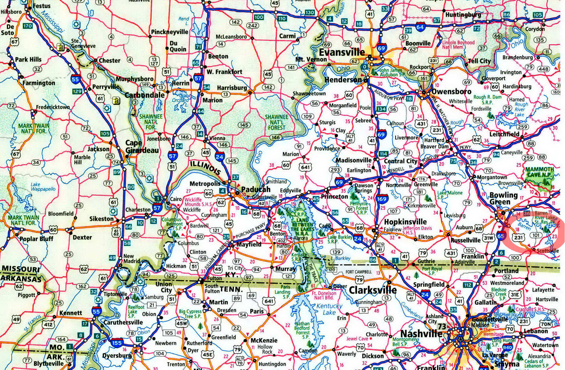 Bailey's Point Campground in Kentucky on map KY how to get information