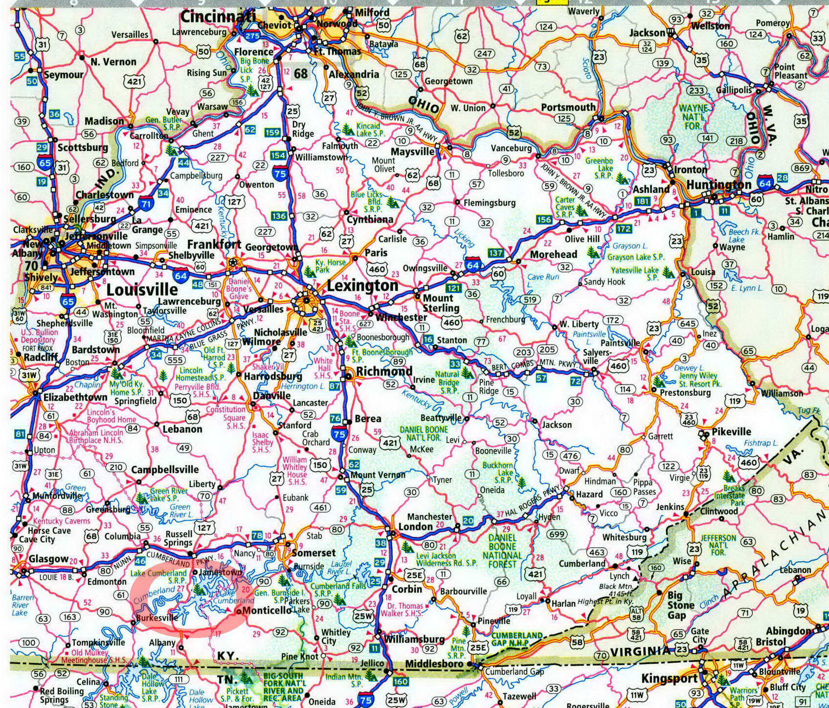 Kendall Campground in Kentucky on map KY how to get information U.S.