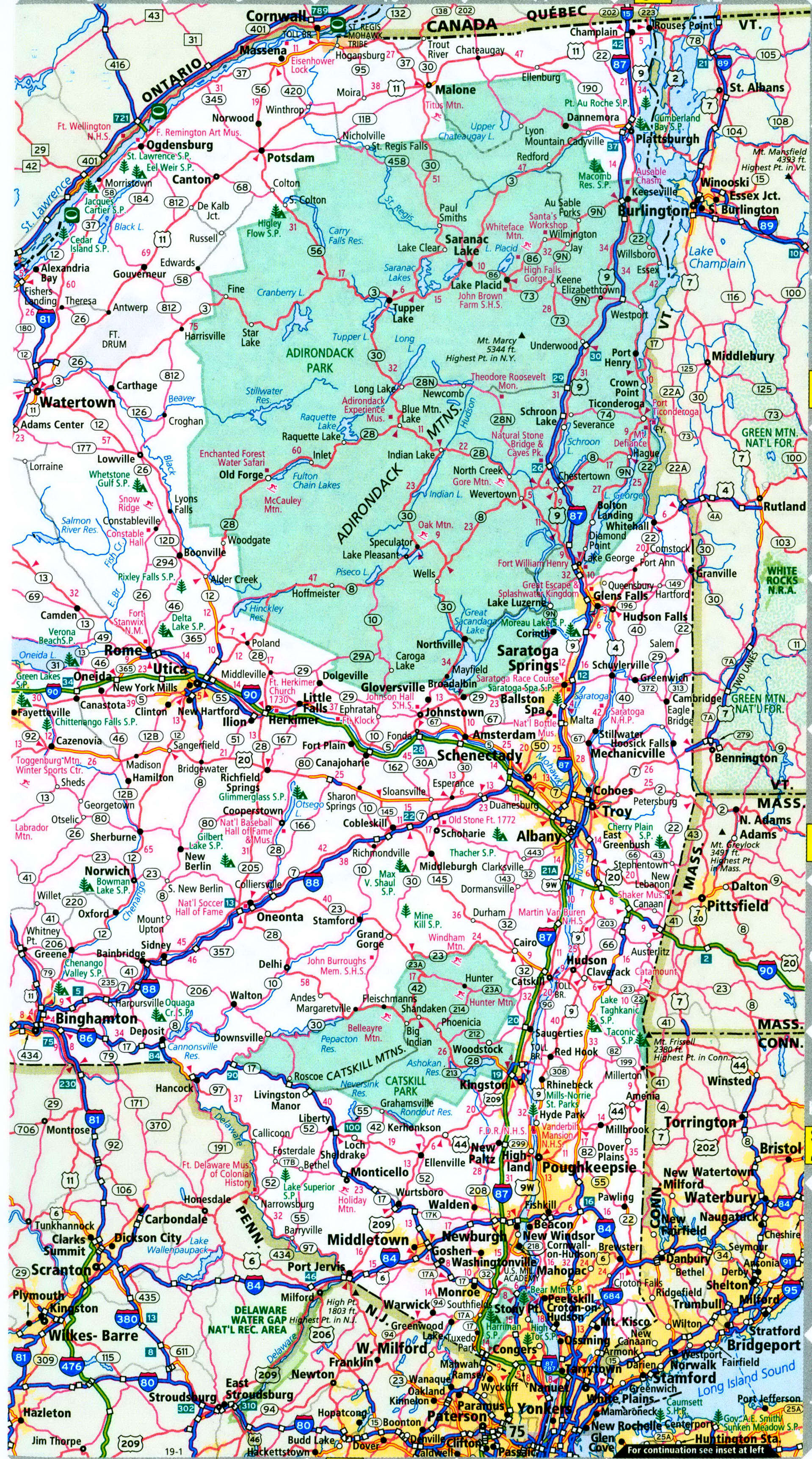 New York interstate highway map I81 I84 I86 I87 I88 I90 road