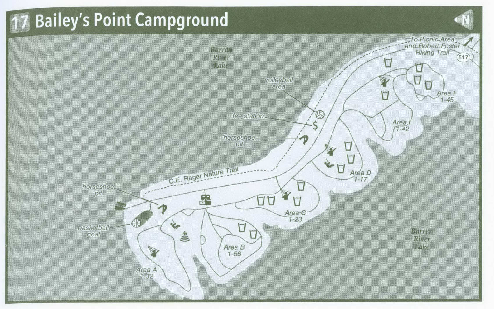 Bailey's Point Campground in Kentucky on map KY how to get information