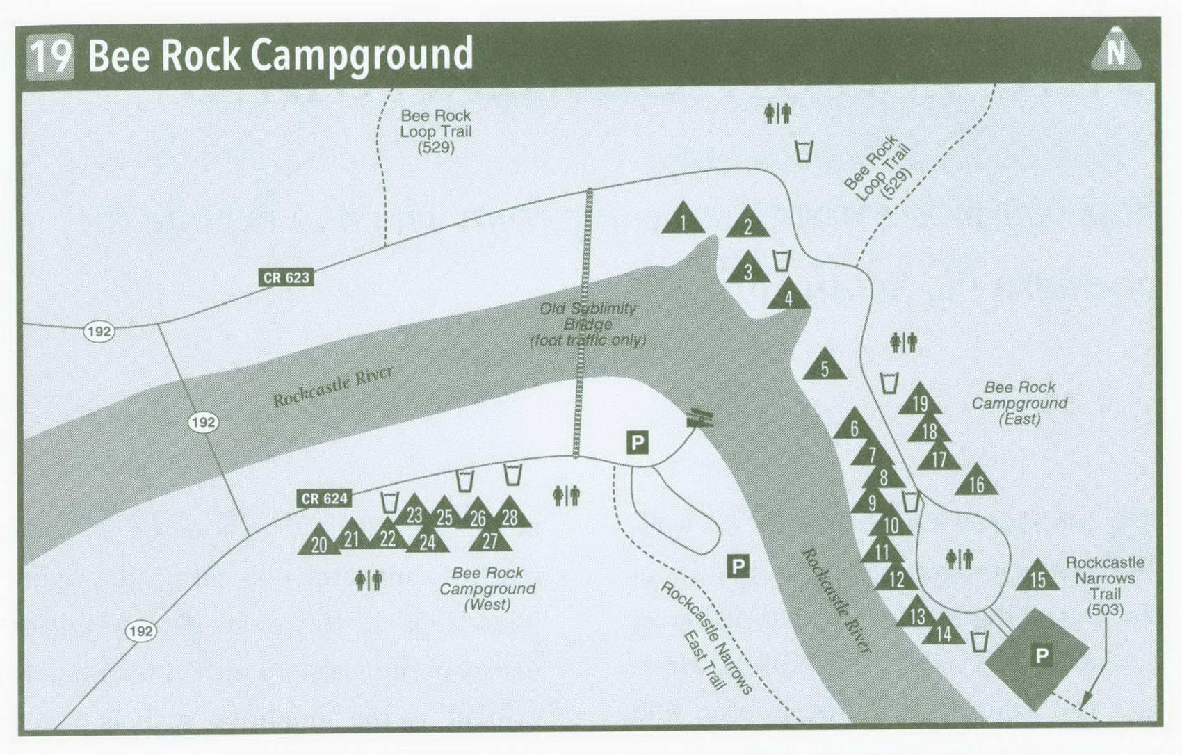 Bee Rock Campground in Kentucky on map KY how to get information U.S.