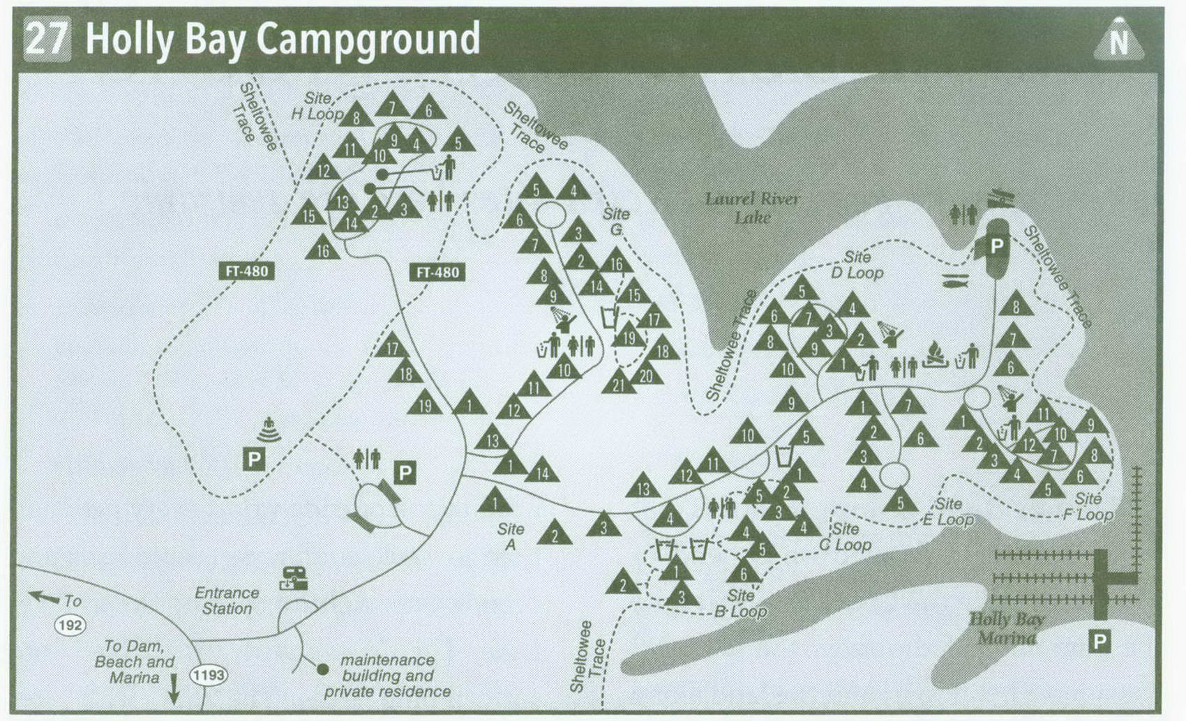 Holly Bay Campground in Kentucky on map KY how to get information U.S.