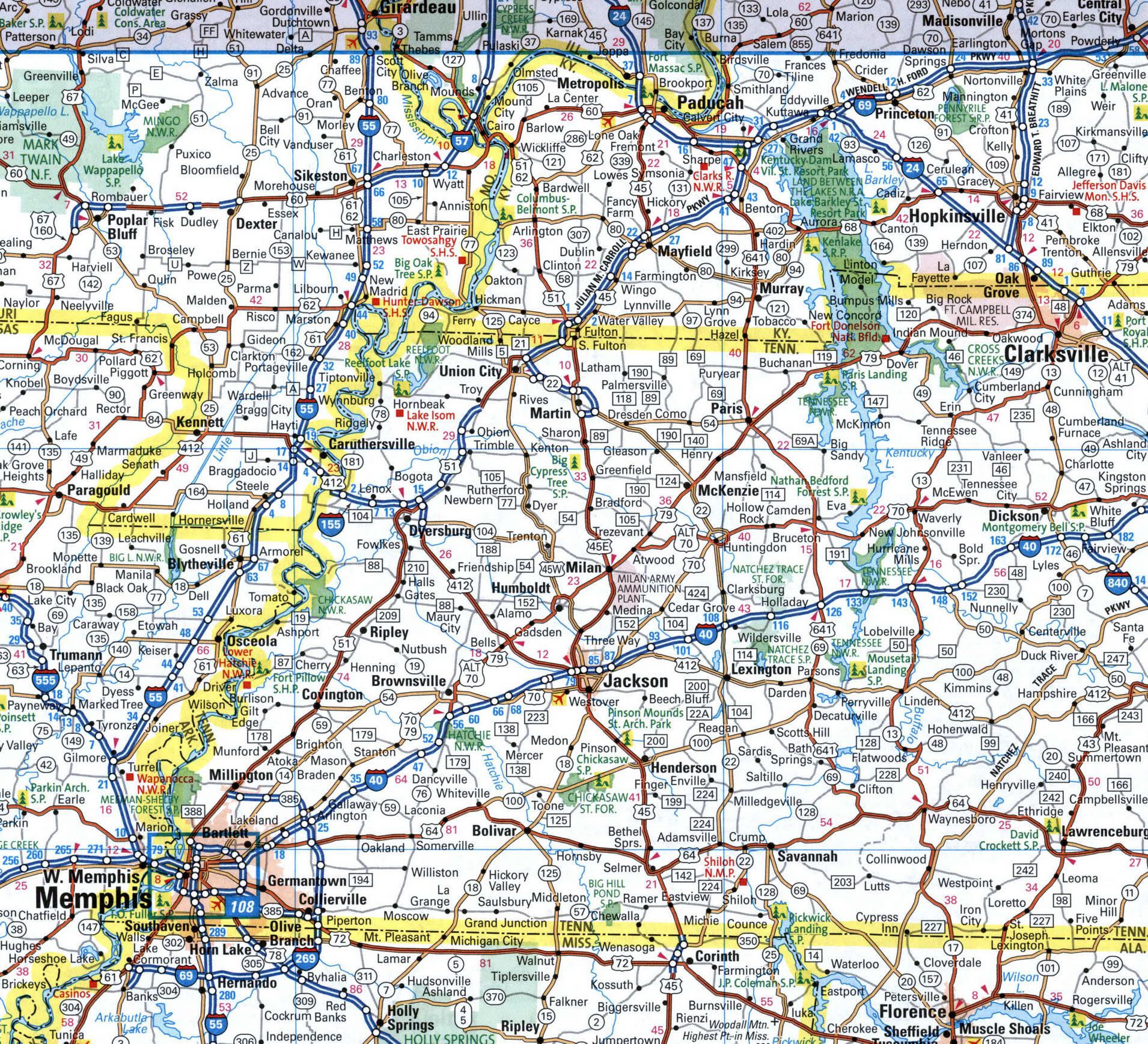 Map of I69 interstate highway via Texas, Kentucky, Michigan with