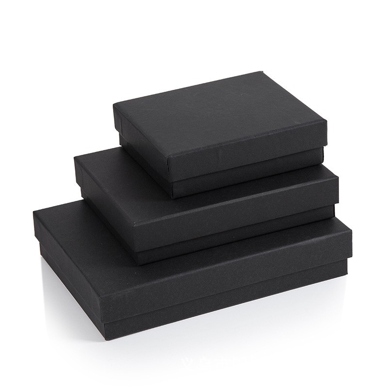 Eco friendly black rigid paper box for gift packing MINI hard paper gift box with lid Custom